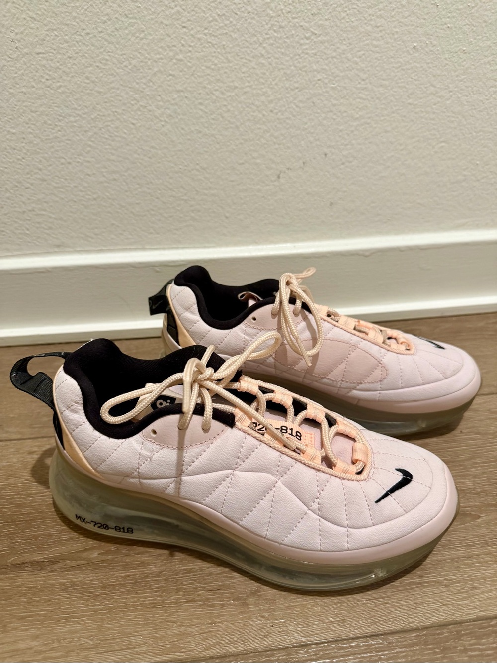 Nike Women's Pink Quilted Air Max-Style Trainer